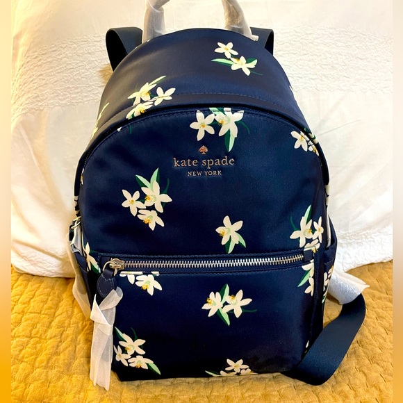 kate spade Handbags - NWT Kate Spade Orange Blossom Chelsea Nylon Medium Backpack